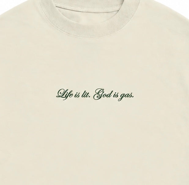 Cream Short sleeve T-shirt